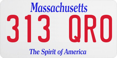 MA license plate 313QR0