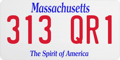 MA license plate 313QR1