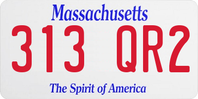 MA license plate 313QR2