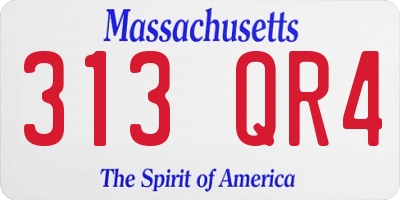 MA license plate 313QR4