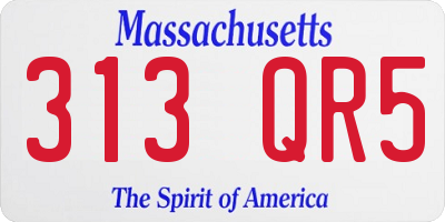 MA license plate 313QR5
