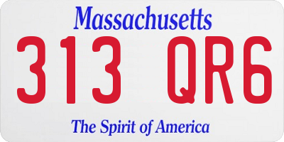 MA license plate 313QR6
