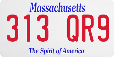 MA license plate 313QR9