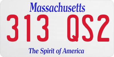 MA license plate 313QS2