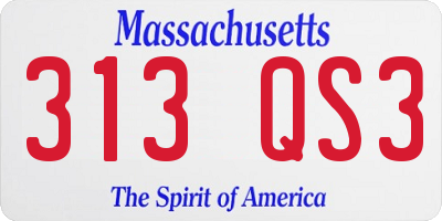 MA license plate 313QS3