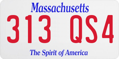 MA license plate 313QS4