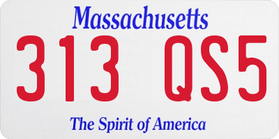 MA license plate 313QS5