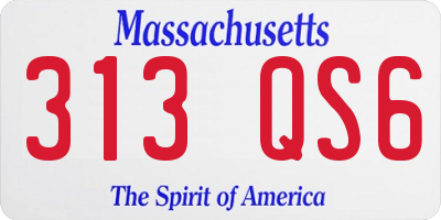 MA license plate 313QS6