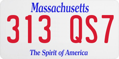 MA license plate 313QS7