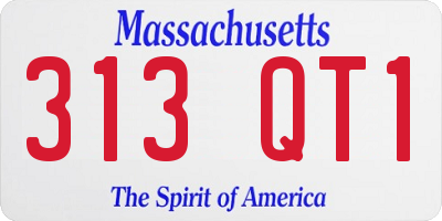 MA license plate 313QT1
