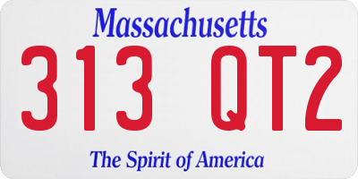 MA license plate 313QT2