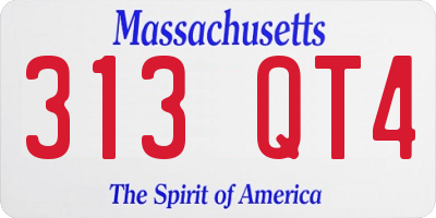 MA license plate 313QT4