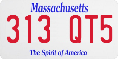 MA license plate 313QT5