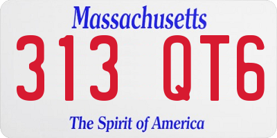 MA license plate 313QT6