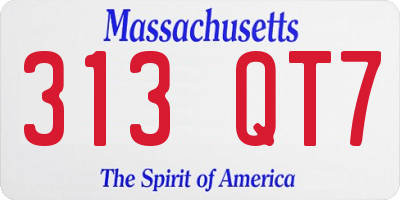 MA license plate 313QT7