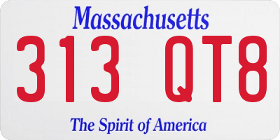 MA license plate 313QT8