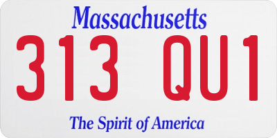 MA license plate 313QU1