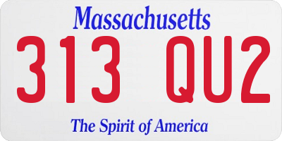 MA license plate 313QU2