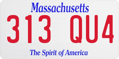 MA license plate 313QU4