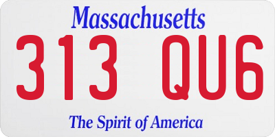 MA license plate 313QU6