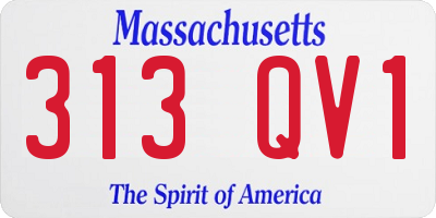 MA license plate 313QV1
