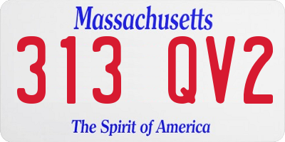 MA license plate 313QV2