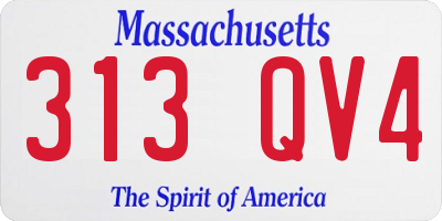 MA license plate 313QV4