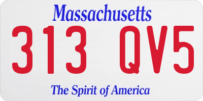MA license plate 313QV5