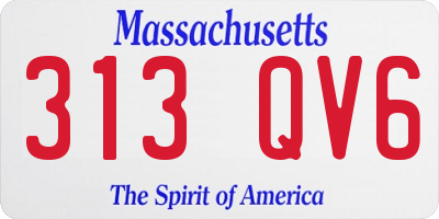 MA license plate 313QV6
