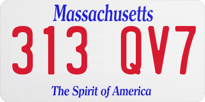 MA license plate 313QV7