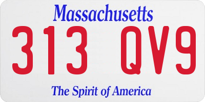 MA license plate 313QV9