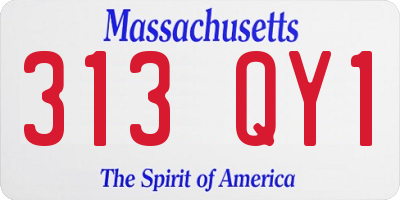 MA license plate 313QY1