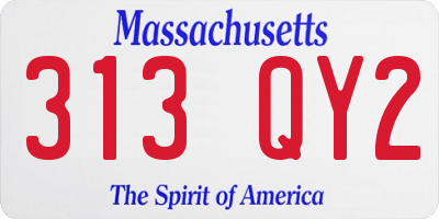 MA license plate 313QY2
