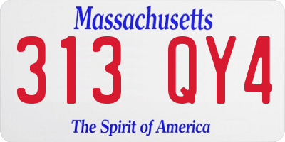 MA license plate 313QY4