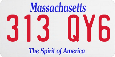 MA license plate 313QY6