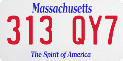 MA license plate 313QY7
