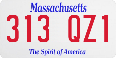 MA license plate 313QZ1