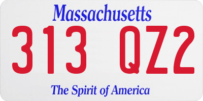 MA license plate 313QZ2