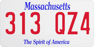 MA license plate 313QZ4