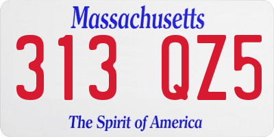 MA license plate 313QZ5