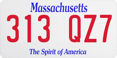 MA license plate 313QZ7