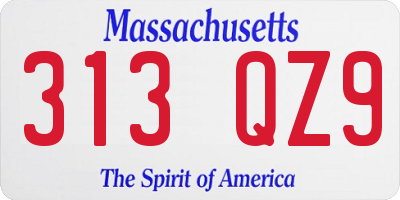 MA license plate 313QZ9