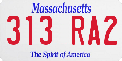 MA license plate 313RA2