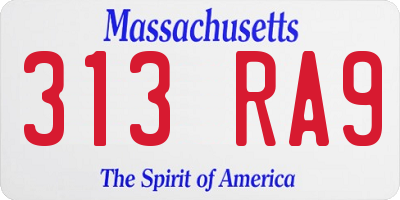 MA license plate 313RA9