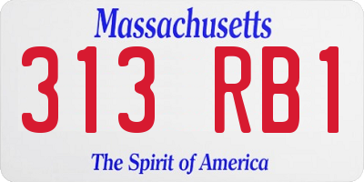 MA license plate 313RB1