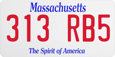 MA license plate 313RB5