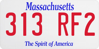 MA license plate 313RF2