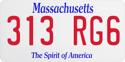 MA license plate 313RG6