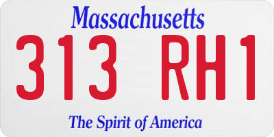 MA license plate 313RH1