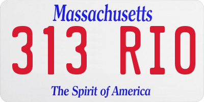 MA license plate 313RI0